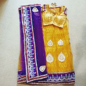 Wedding Yellow and Purple Choli